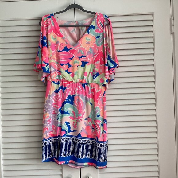 Lilly Pulitzer Gabrielle Caftan Dress Size M Multi Playa Hermosa Print Floral Sl - Picture 5 of 15